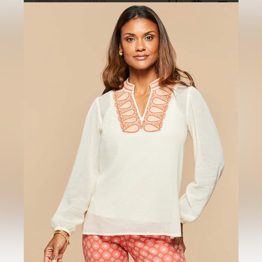 Spartina Analyn Embroidered Tunic Pink House